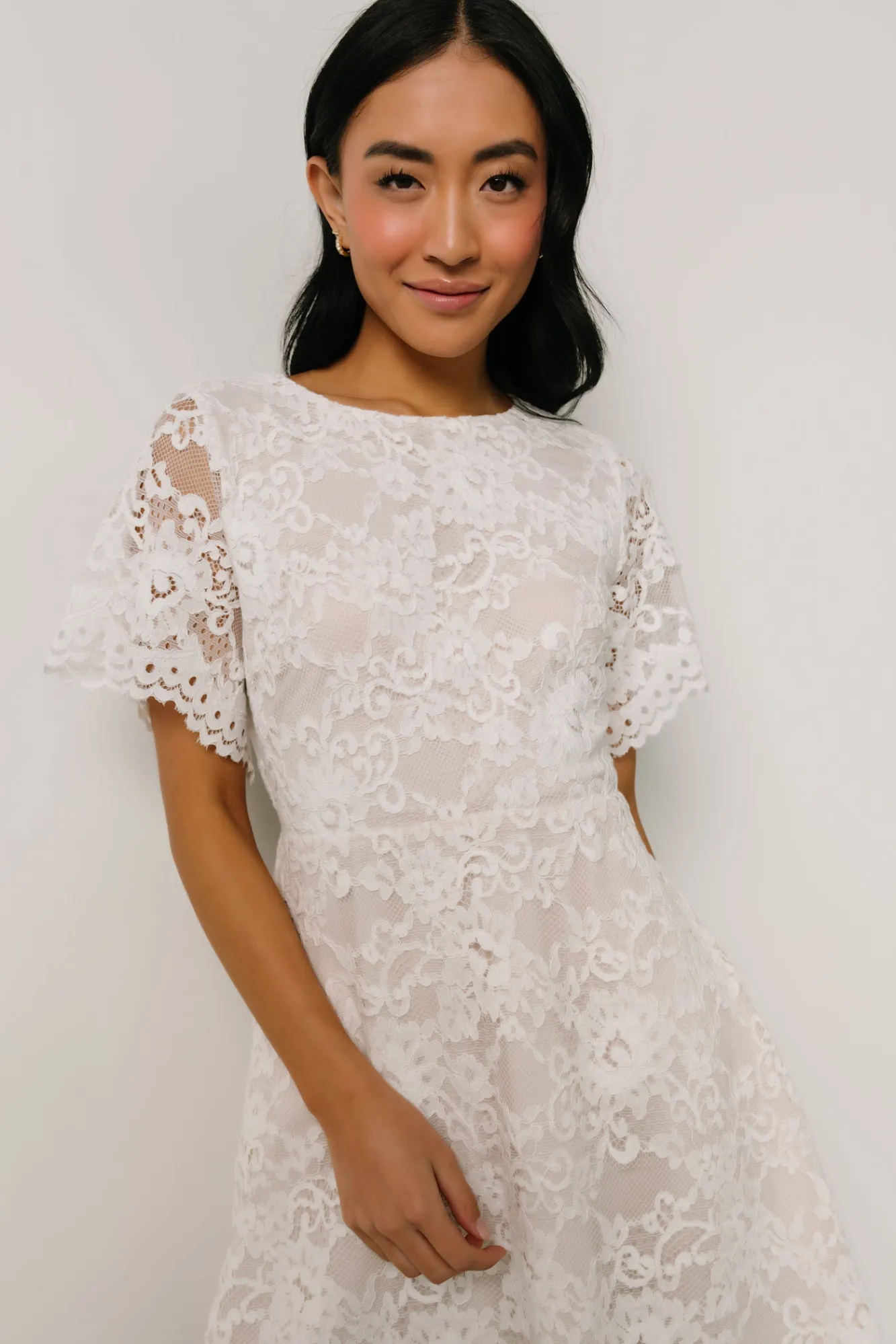 Baltic Born Aasha Lace Short Dress | Off White