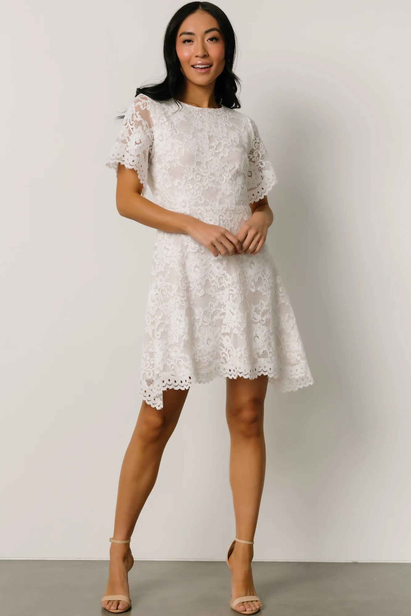 Baltic Born Aasha Lace Short Dress | Off White