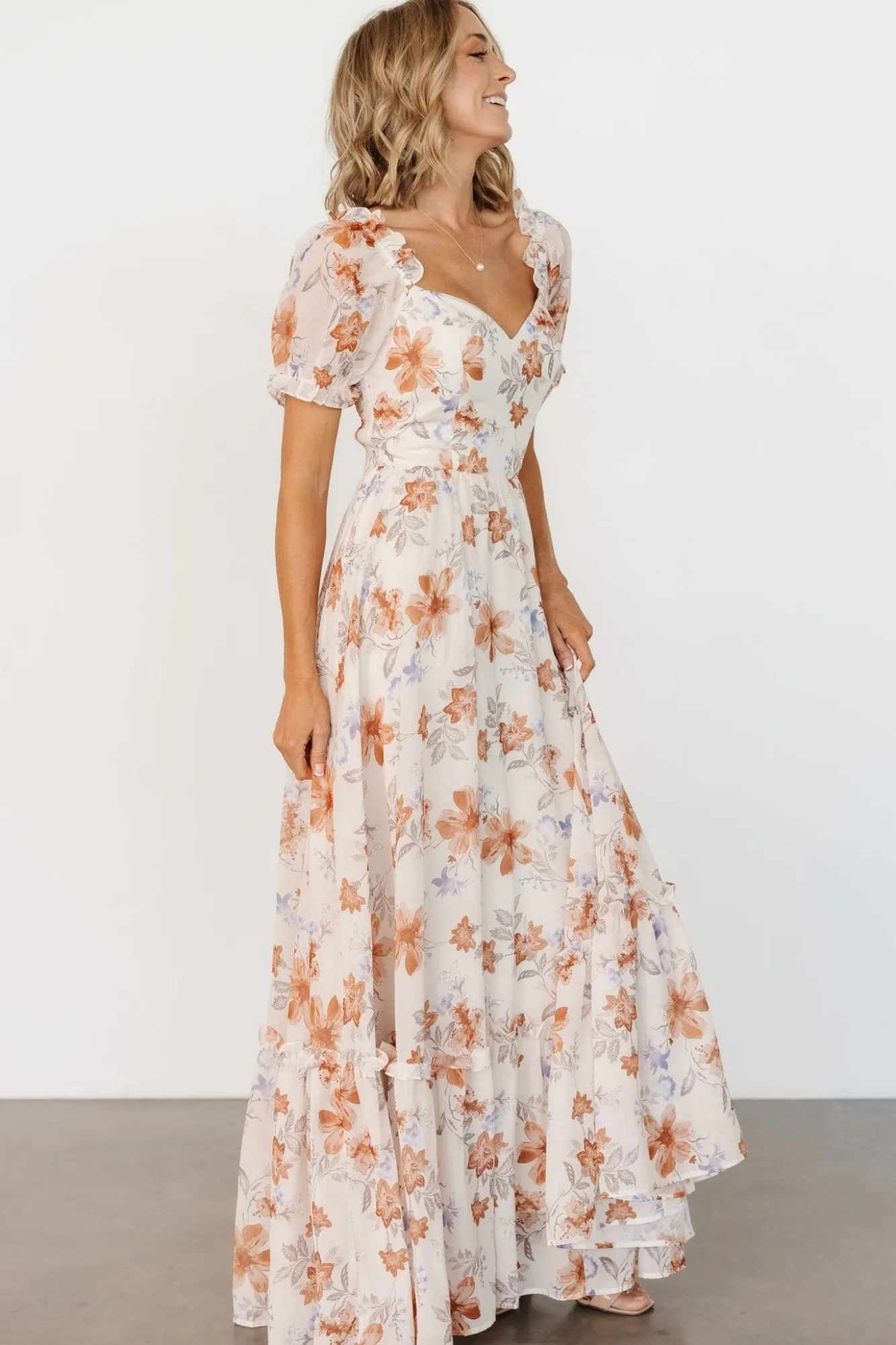 Baltic Born Aberdeen Sweetheart Maxi Dress | Cream Floral