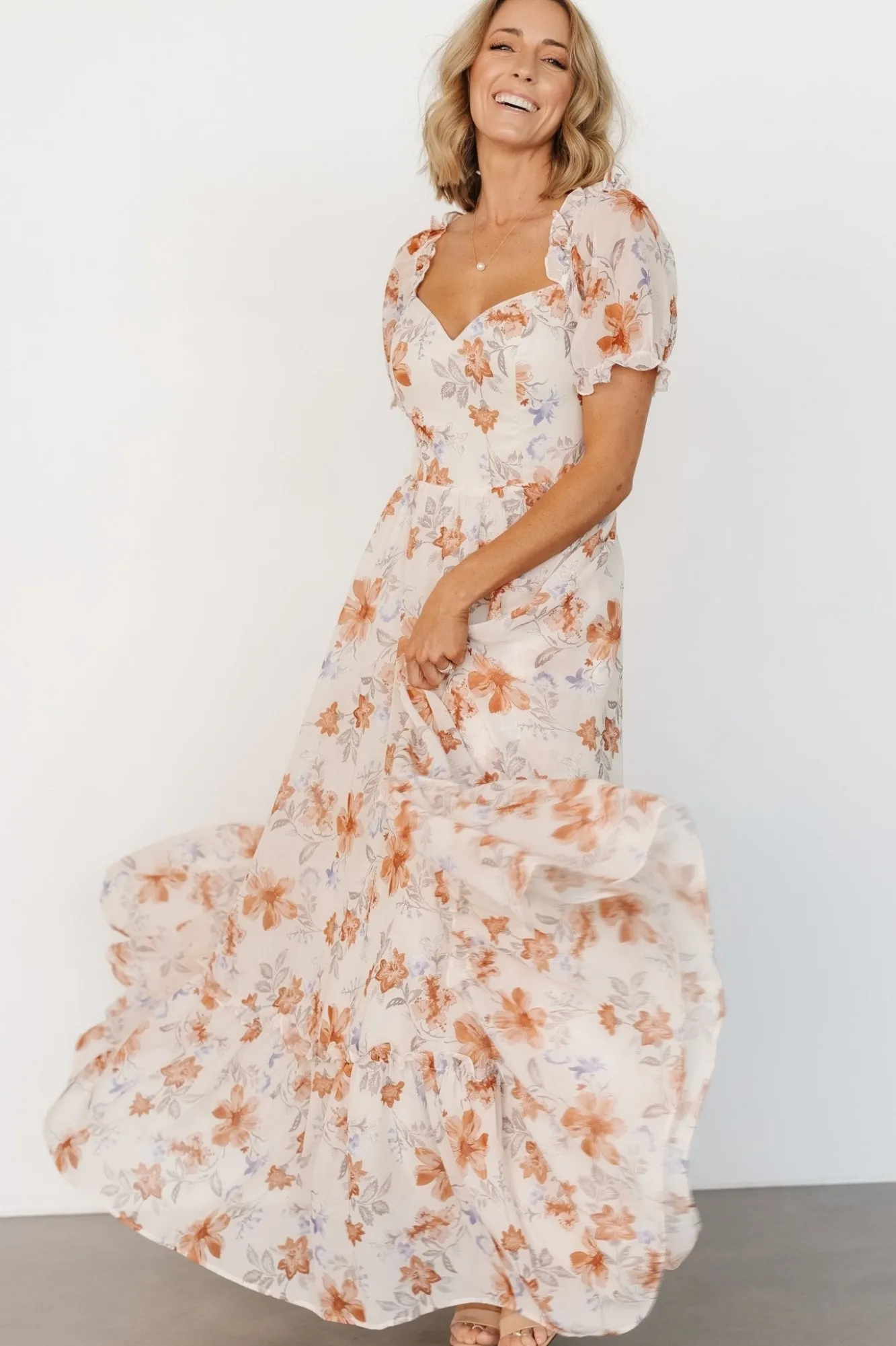 Baltic Born Aberdeen Sweetheart Maxi Dress | Cream Floral
