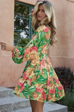 Baltic Born Acapulco Short Dress | Green Multi Print