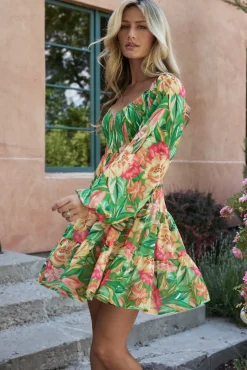 Baltic Born Acapulco Short Dress | Green Multi Print