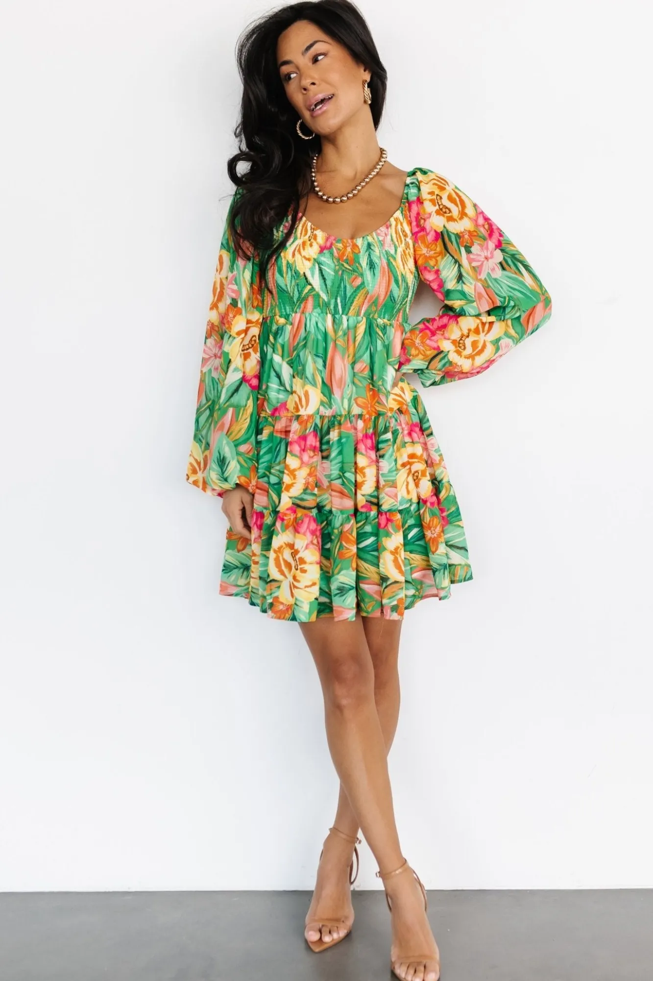 Baltic Born Acapulco Short Dress | Green Multi Print
