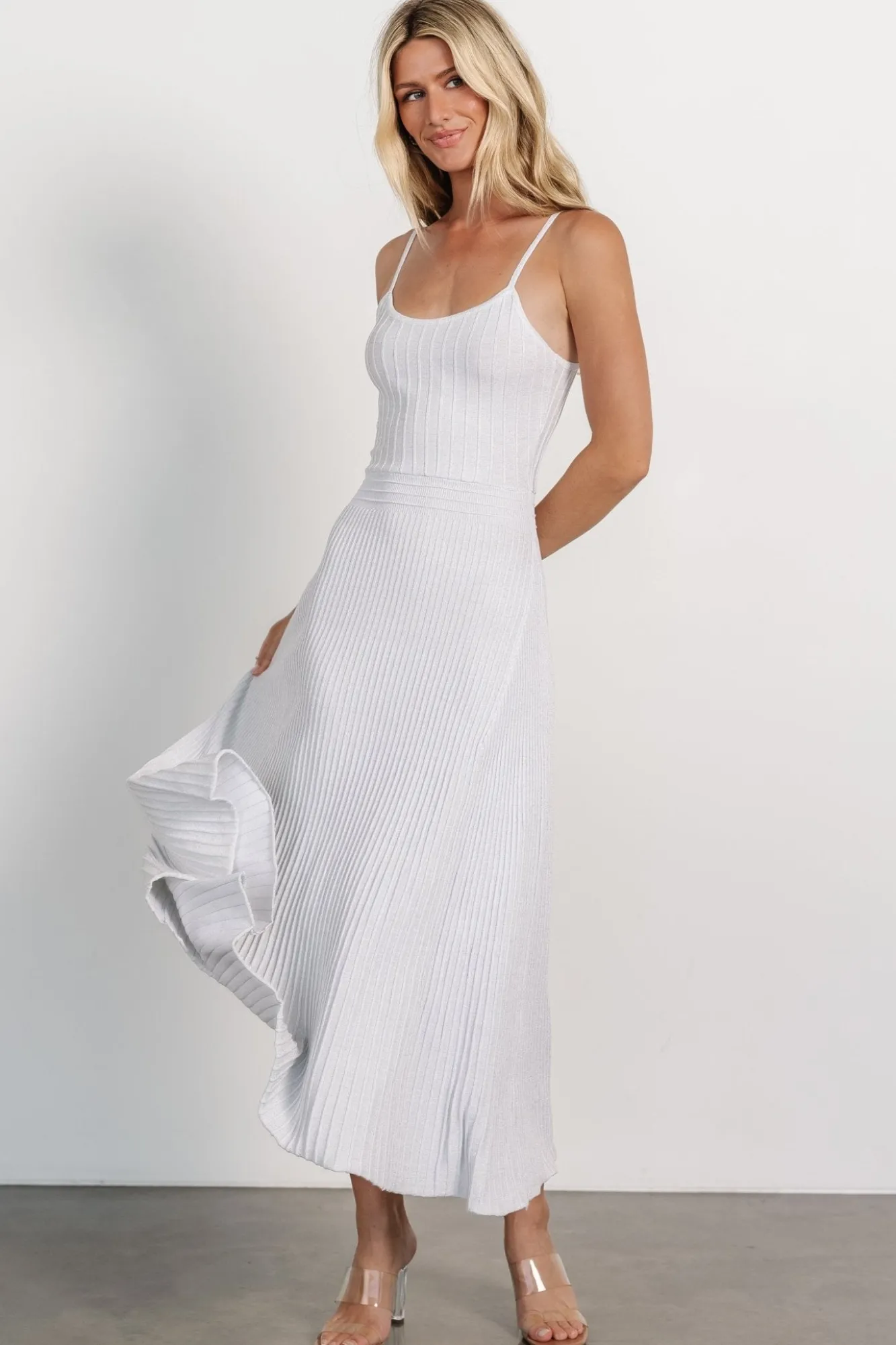 Baltic Born Adair Knit Dress | Silver Shimmer
