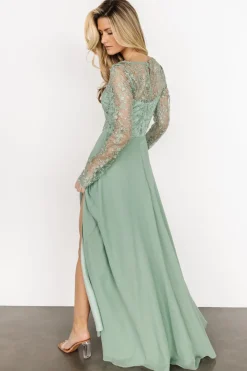 Baltic Born Adalaide Long Sleeve Maxi Dress | Dusty Sage