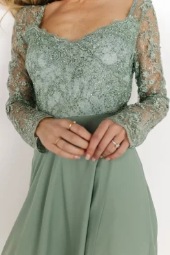 Baltic Born Adalaide Long Sleeve Maxi Dress | Dusty Sage