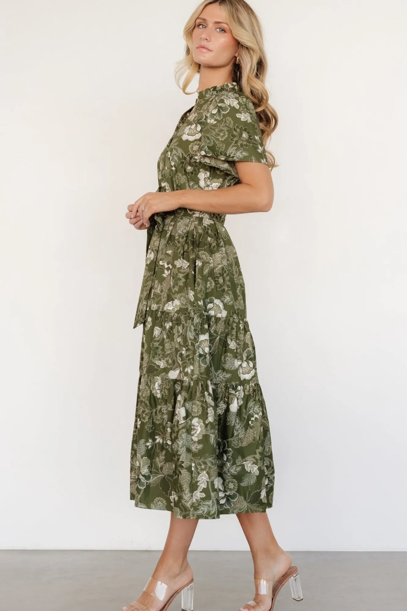 Baltic Born Adara Midi Dress | Olive Floral