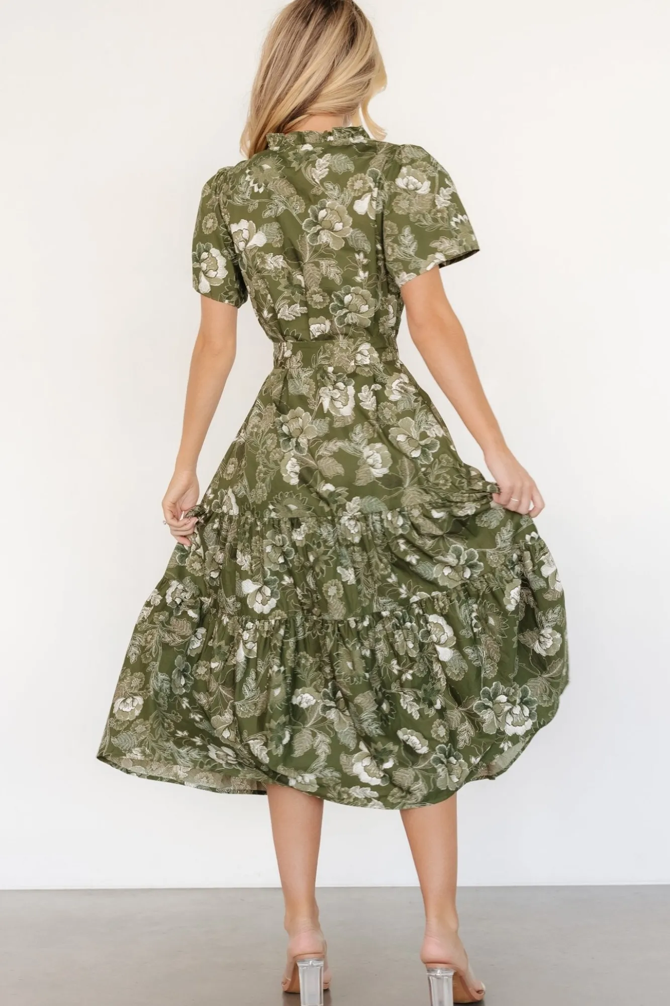 Baltic Born Adara Midi Dress | Olive Floral