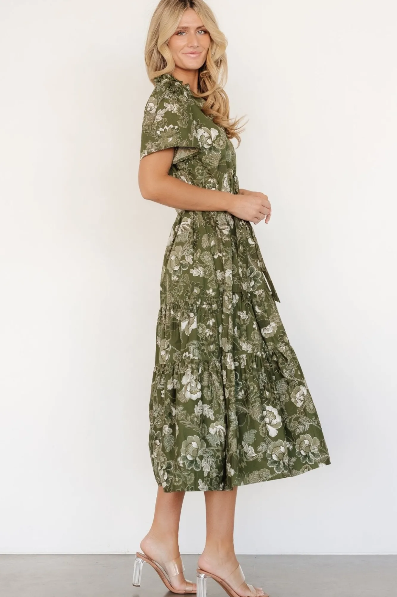 Baltic Born Adara Midi Dress | Olive Floral