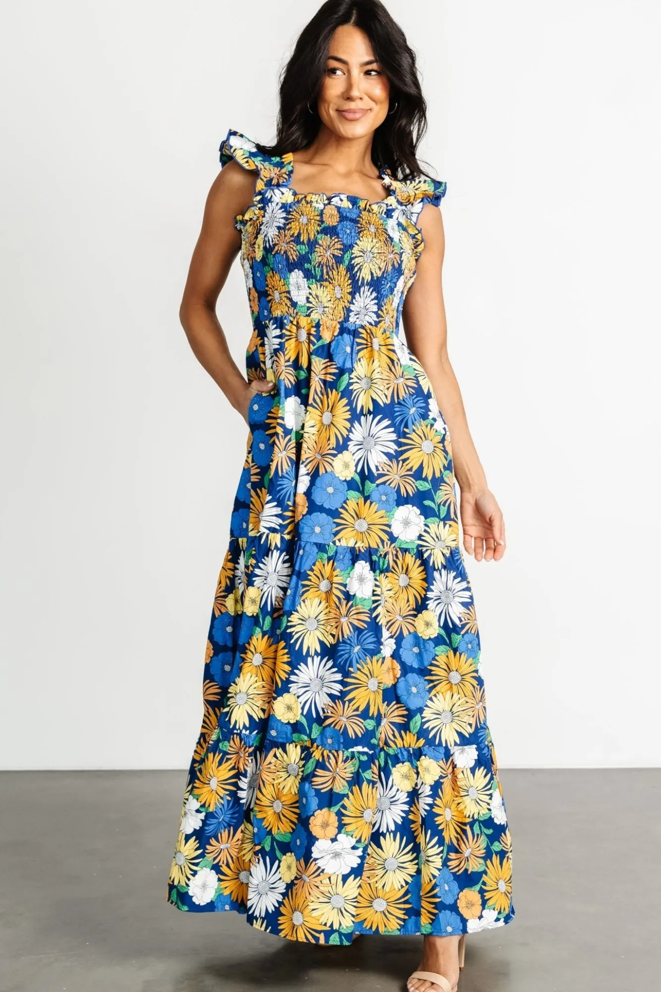 Baltic Born Adela Maxi Dress | Blue Multi Floral