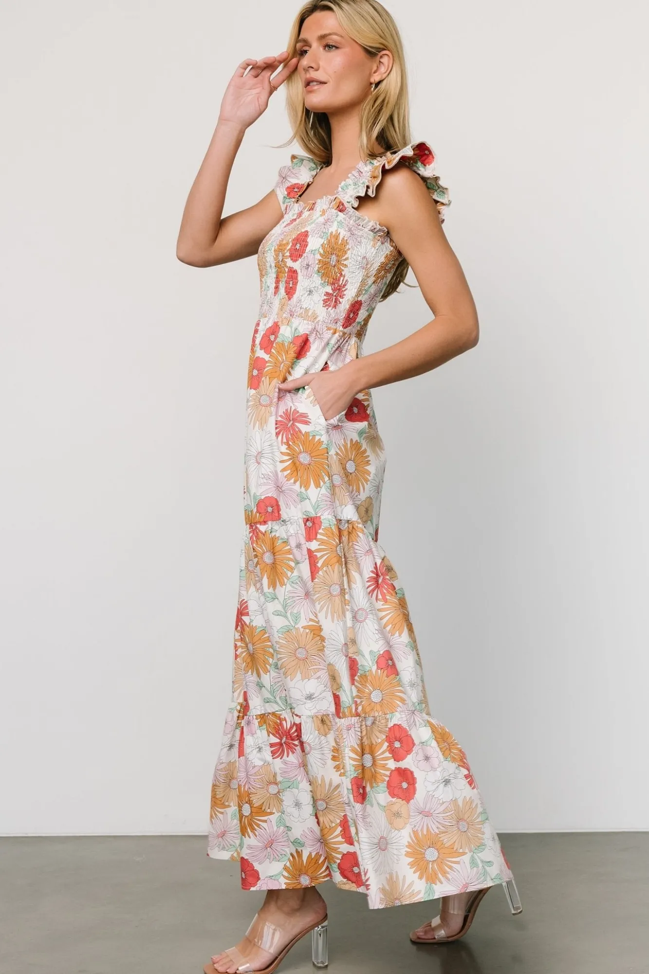 Baltic Born Adela Maxi Dress | Cream Multi Floral