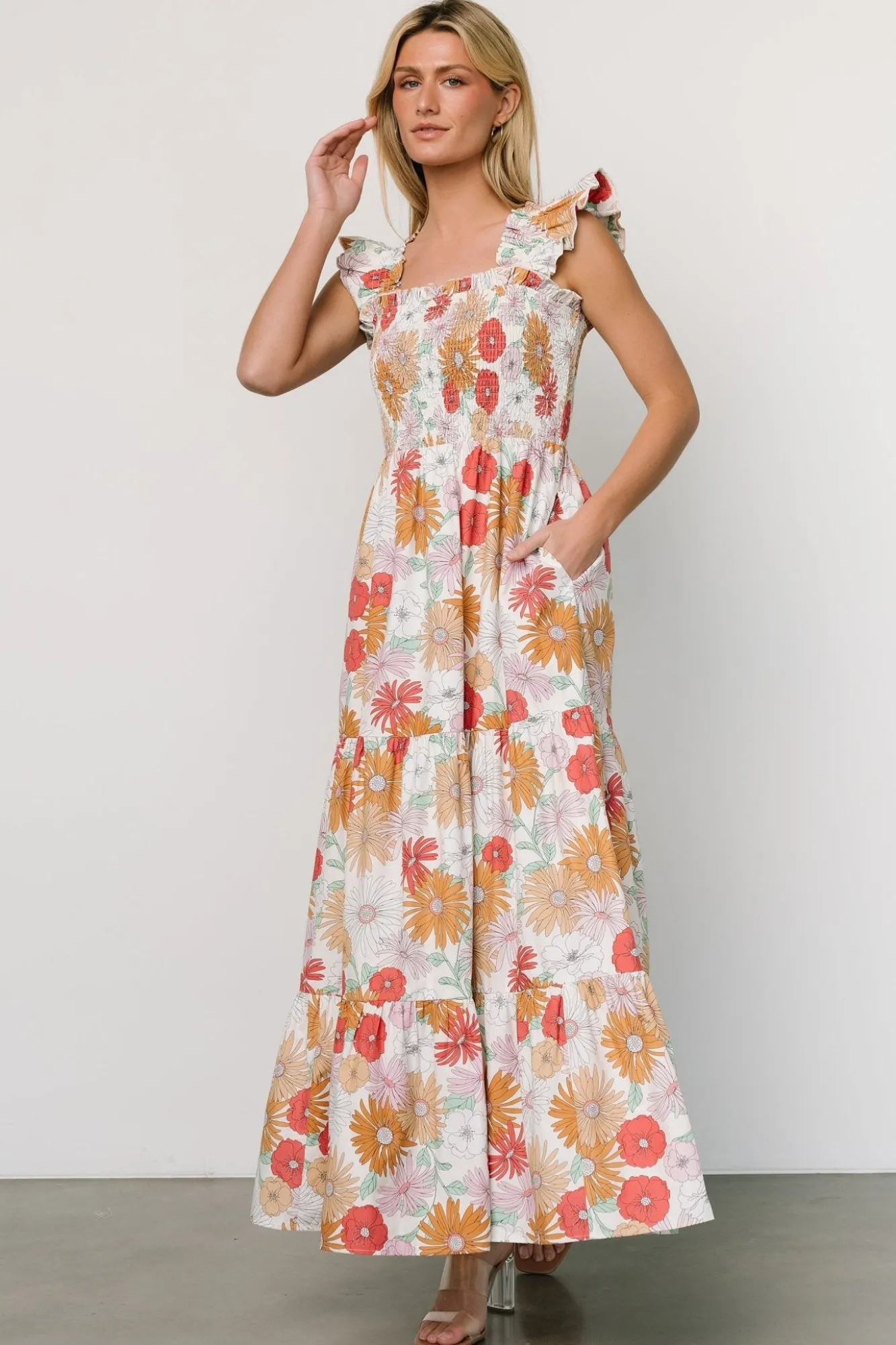 Baltic Born Adela Maxi Dress | Cream Multi Floral