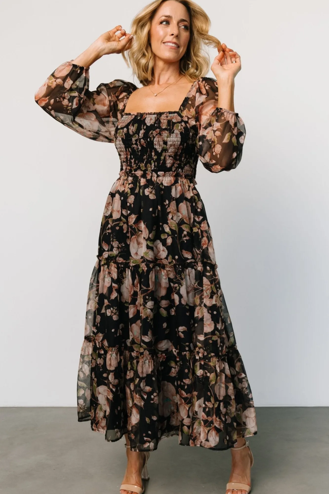 Baltic Born Adeline Smocked Maxi Dress | Midnight Floral