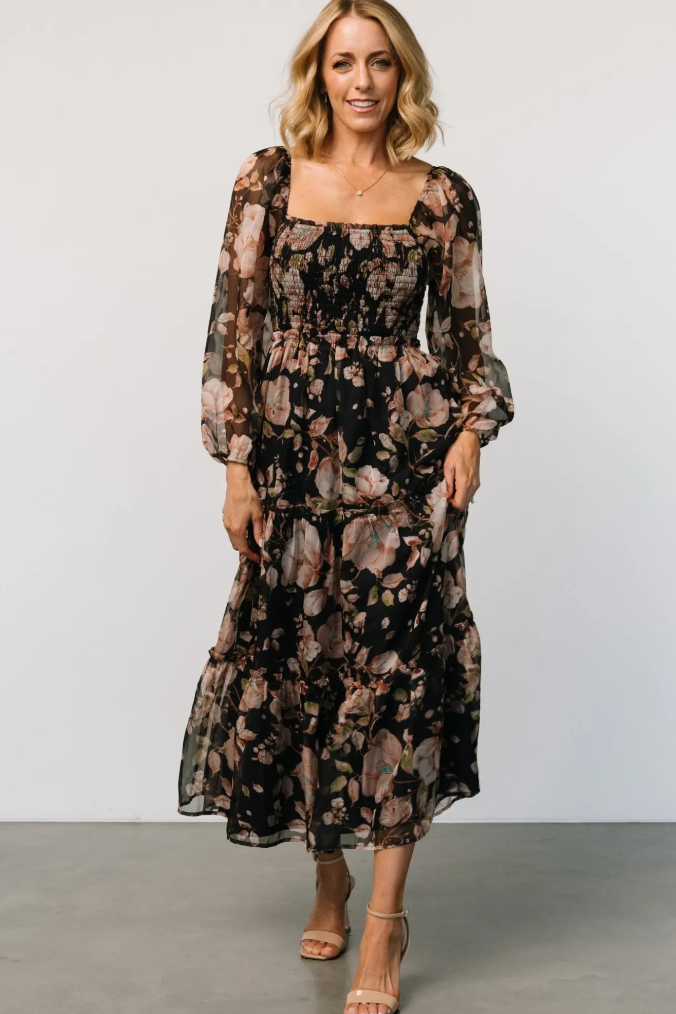 Baltic Born Adeline Smocked Maxi Dress | Midnight Floral