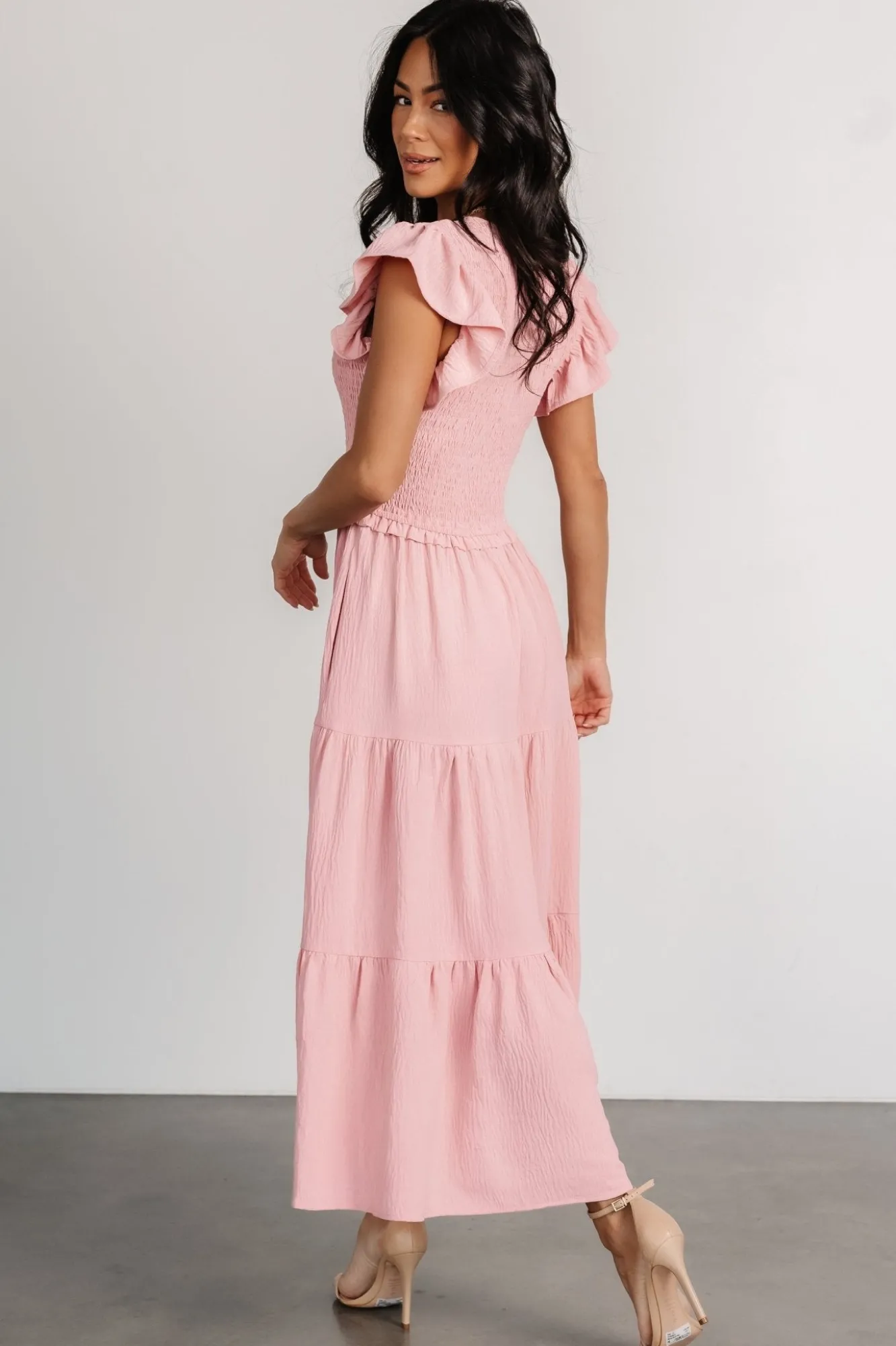Baltic Born Afton Smocked Tiered Dress | Vintage Blush
