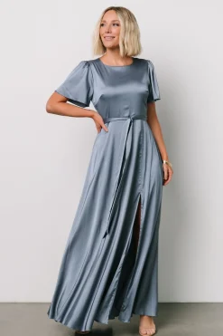 Baltic Born Agnes Satin Maxi Dress | Whisper Blue