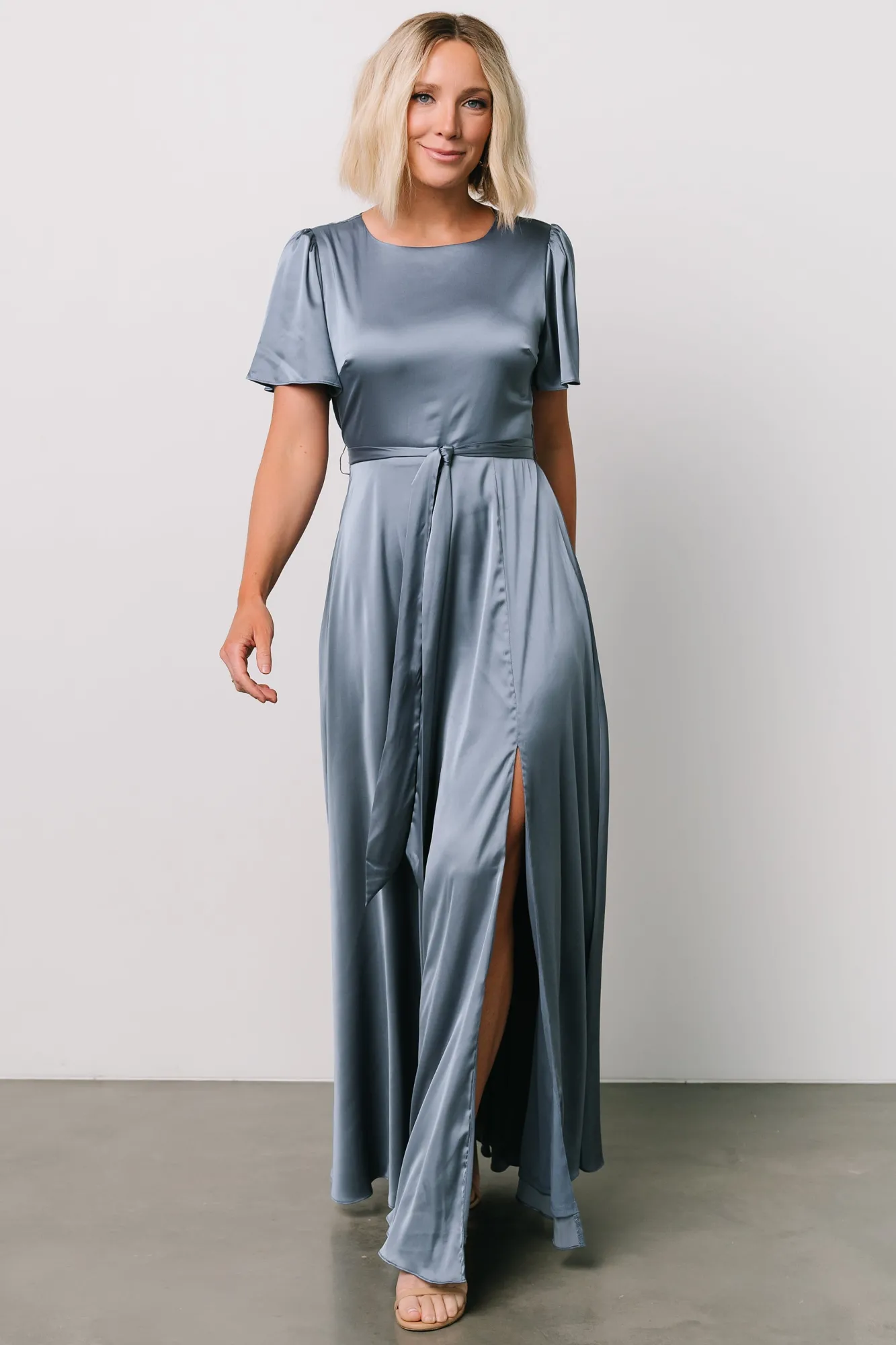 Baltic Born Agnes Satin Maxi Dress | Whisper Blue