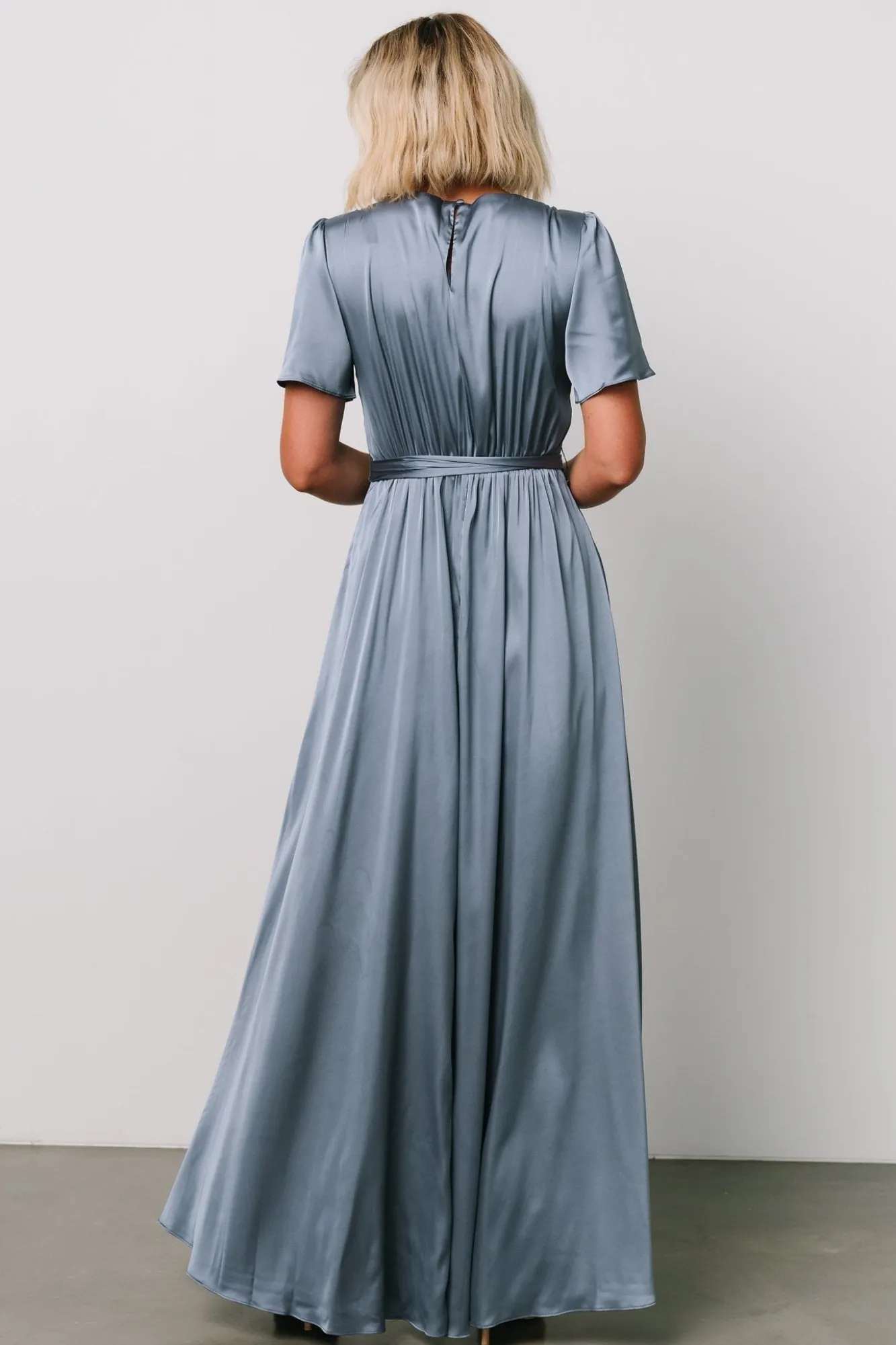 Baltic Born Agnes Satin Maxi Dress | Whisper Blue