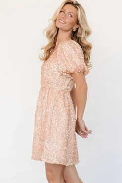Baltic Born Ainsley Sequin Short Dress | Rose Gold