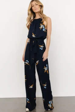 Baltic Born Alameda Halter Jumpsuit | Navy Blue Floral