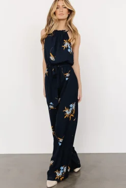 Baltic Born Alameda Halter Jumpsuit | Navy Blue Floral