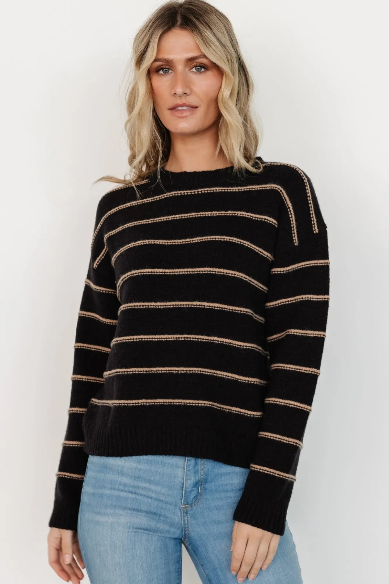 Baltic Born Alanis Stripe Sweater | Black + Camel