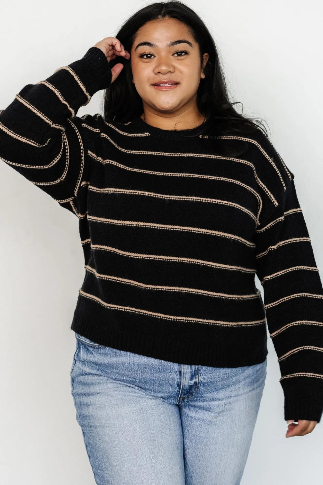 Baltic Born Alanis Stripe Sweater | Black + Camel