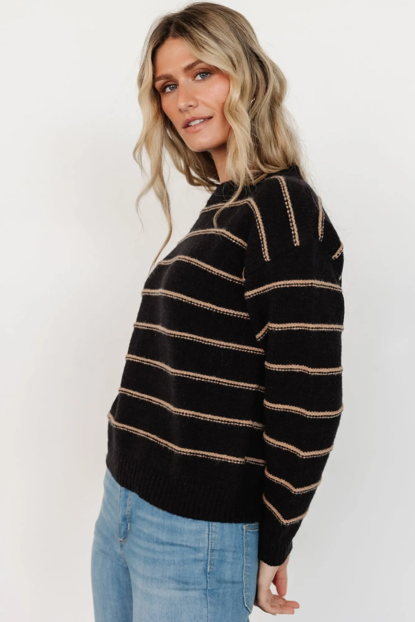 Baltic Born Alanis Stripe Sweater | Black + Camel