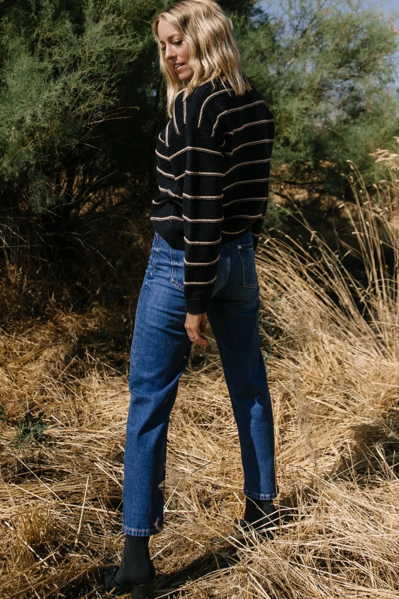 Baltic Born Alanis Stripe Sweater | Black + Camel