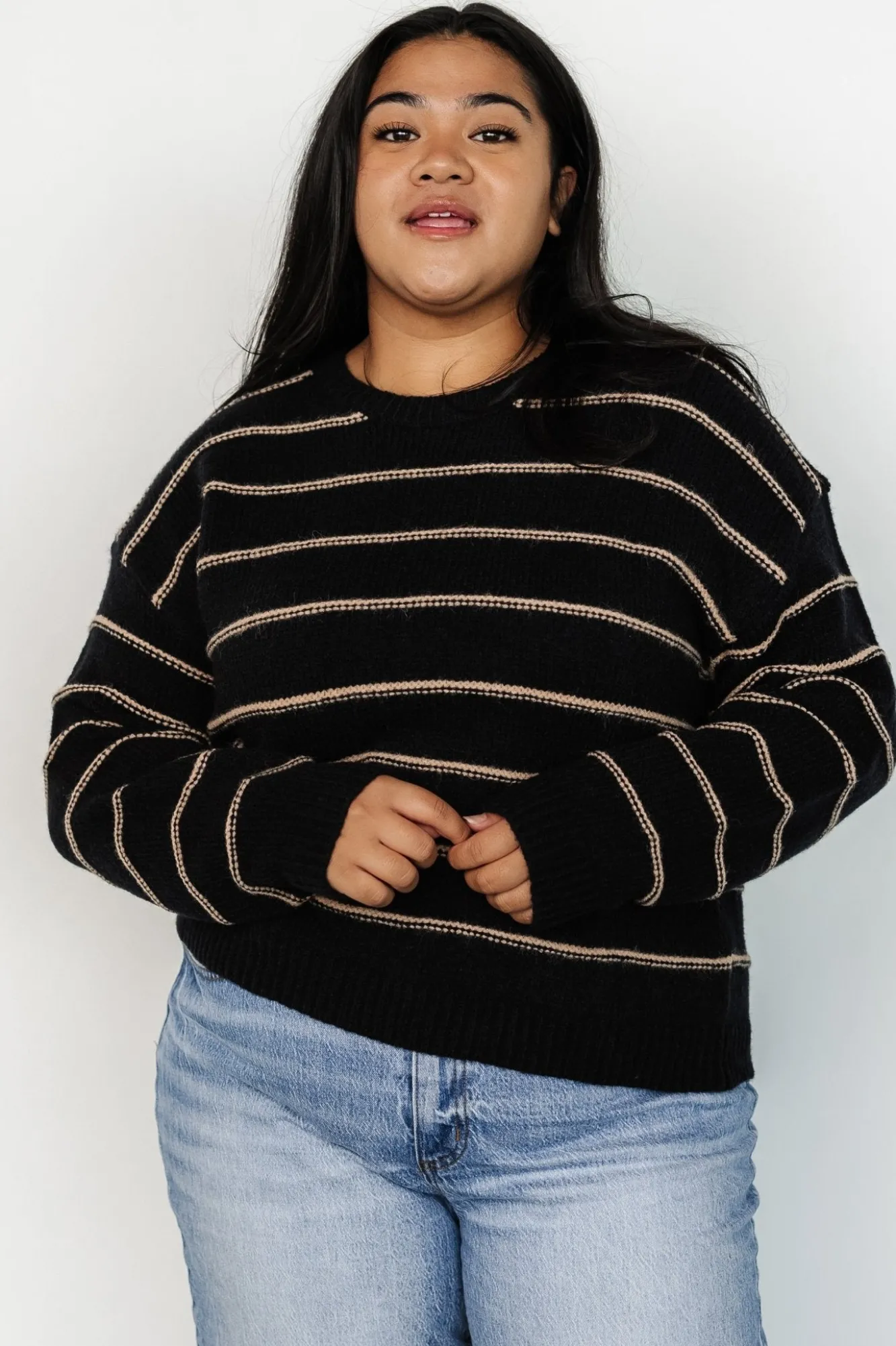 Baltic Born Alanis Stripe Sweater | Black + Camel