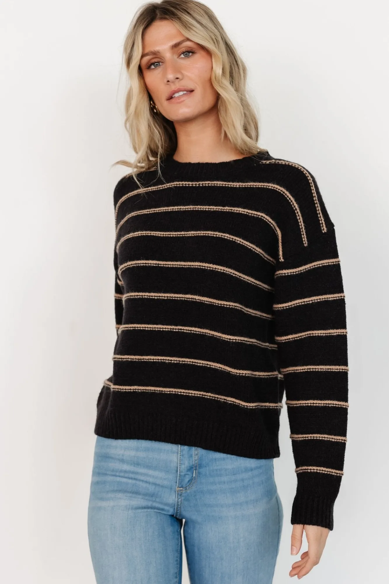 Baltic Born Alanis Stripe Sweater | Black + Camel