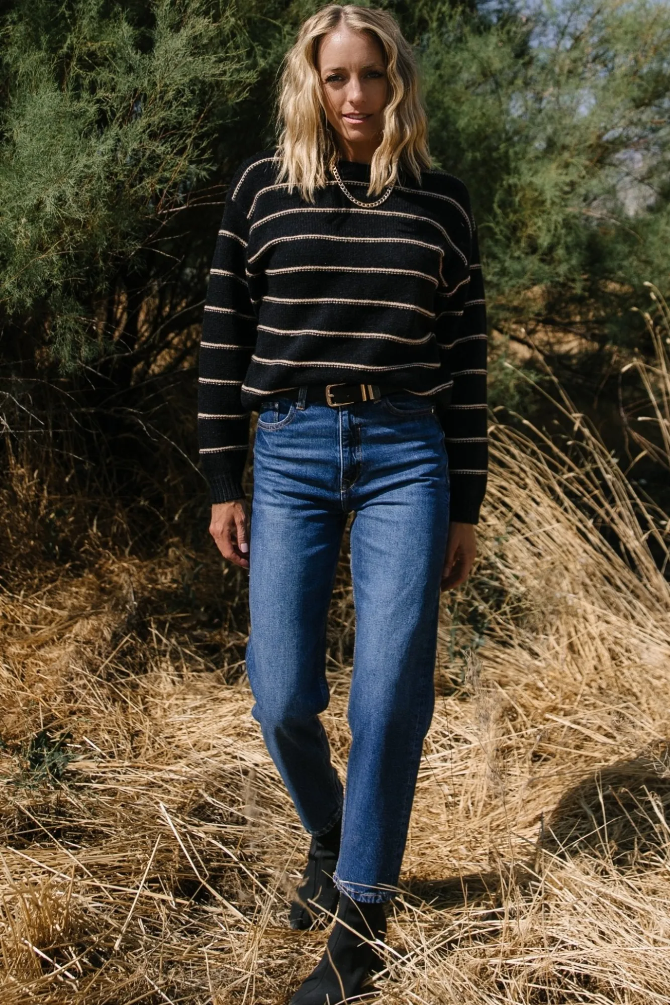 Baltic Born Alanis Stripe Sweater | Black + Camel