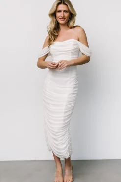 Baltic Born Alessandra Mesh Midi Dress | Off White