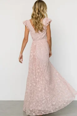 Baltic Born Alexa Embroidered Sequin Maxi Dress | Blush Rose