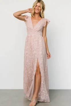 Baltic Born Alexa Embroidered Sequin Maxi Dress | Blush Rose