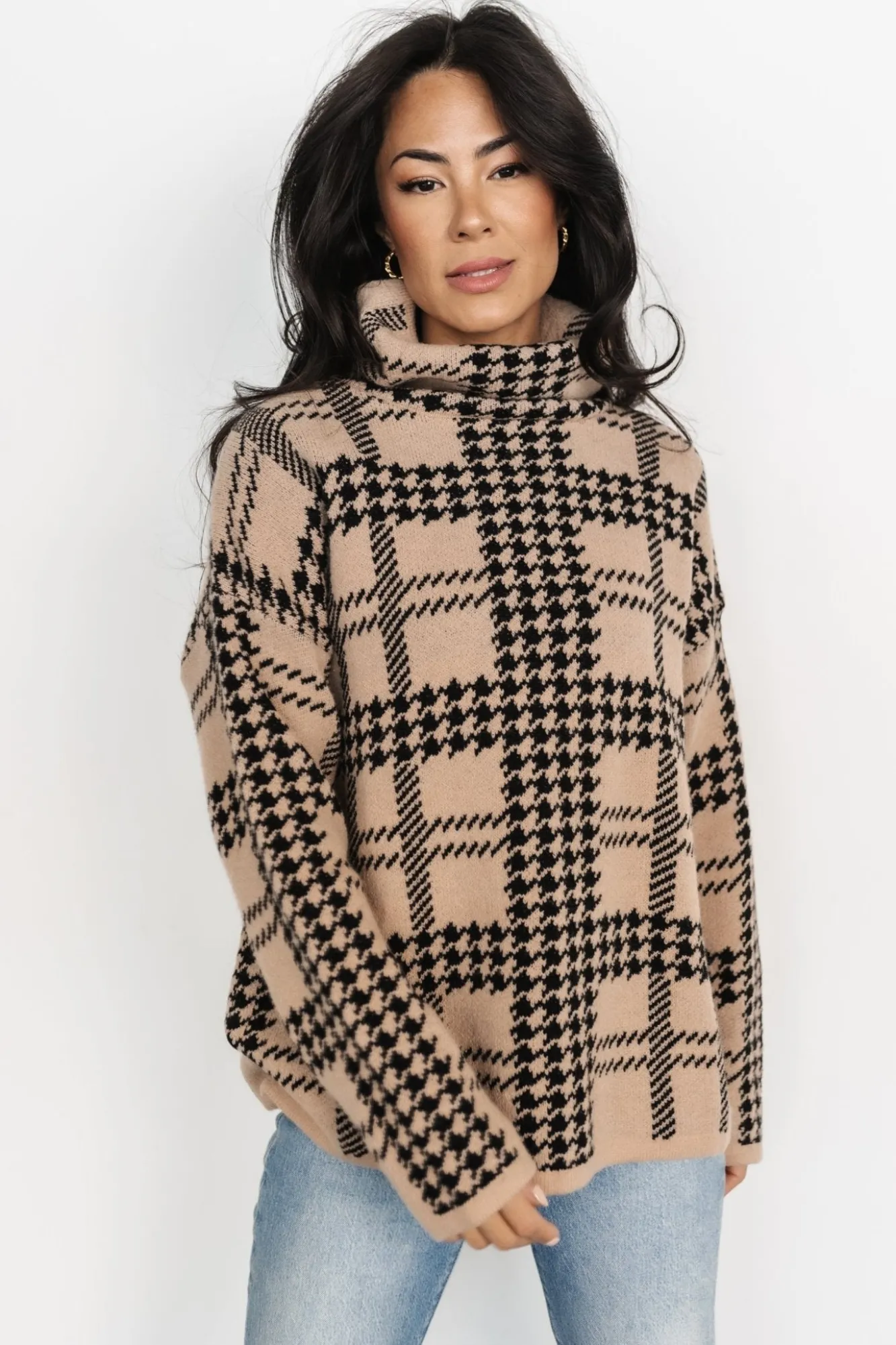 Baltic Born Alexander Turtleneck Sweater | Taupe + Black