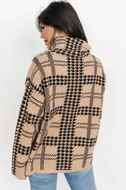 Baltic Born Alexander Turtleneck Sweater | Taupe + Black
