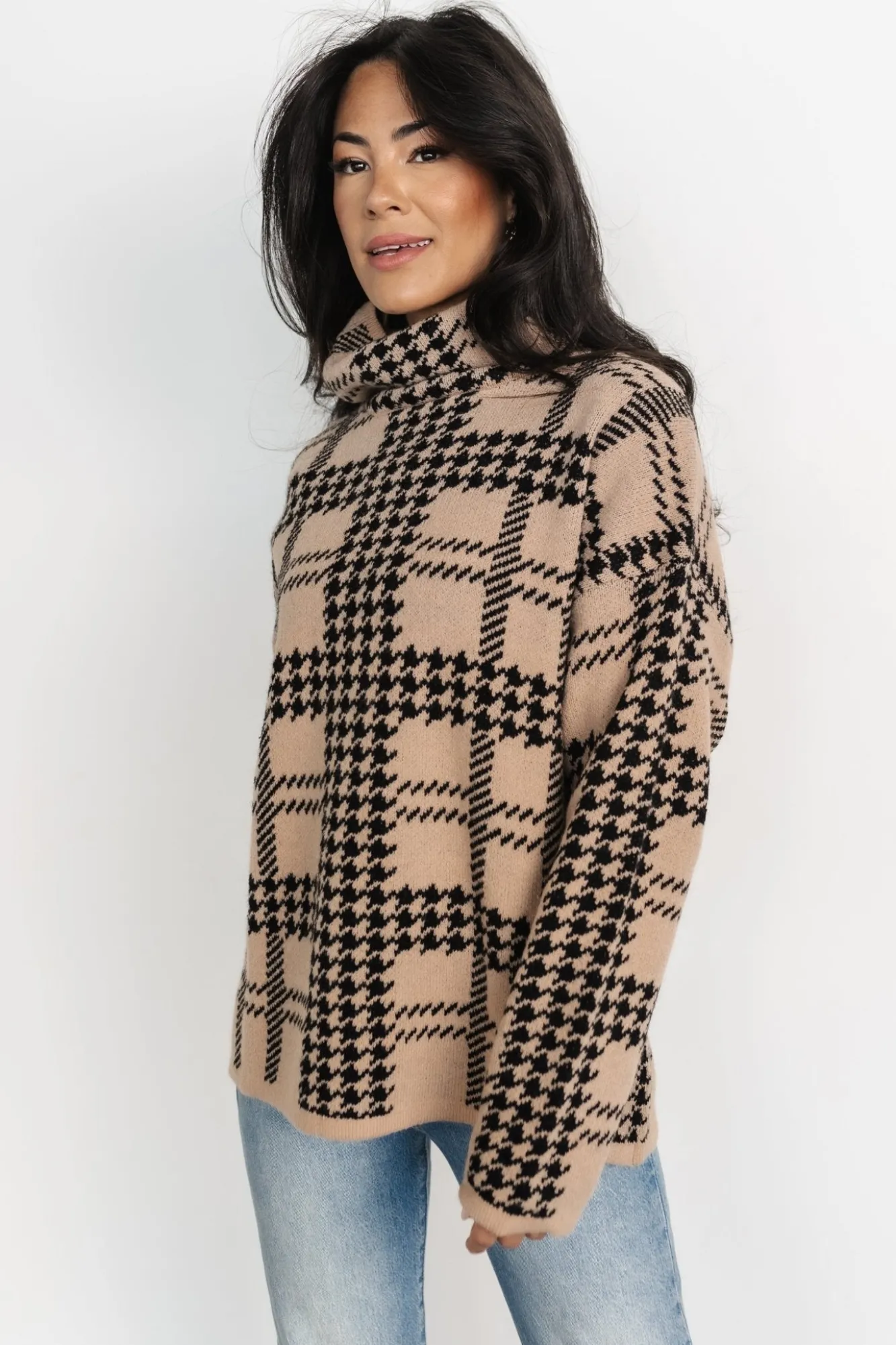 Baltic Born Alexander Turtleneck Sweater | Taupe + Black