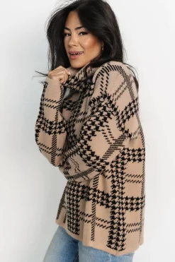 Baltic Born Alexander Turtleneck Sweater | Taupe + Black