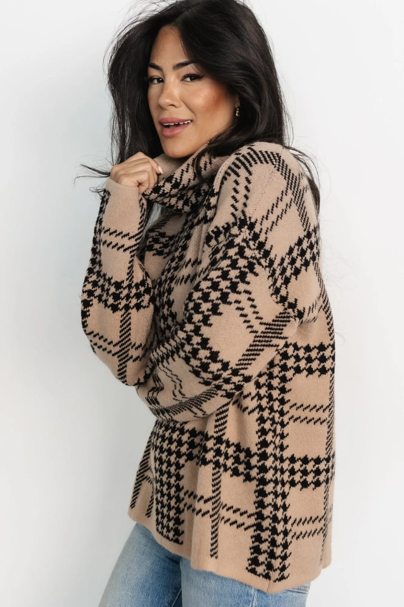 Baltic Born Alexander Turtleneck Sweater | Taupe + Black