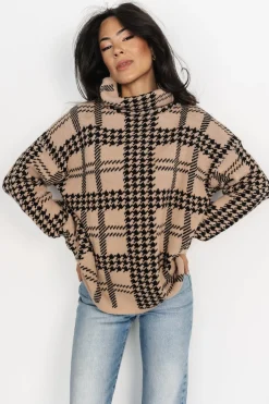 Baltic Born Alexander Turtleneck Sweater | Taupe + Black