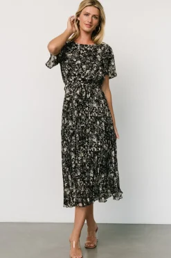 Baltic Born Alexandra Pleated Dress | Black + Slate