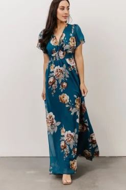 Baltic Born Alexandria Smocked Maxi Dress | Blue Floral