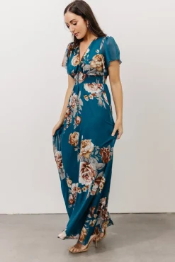 Baltic Born Alexandria Smocked Maxi Dress | Blue Floral