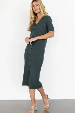 Baltic Born Alicia Ribbed Midi Dress | Dusty Jade