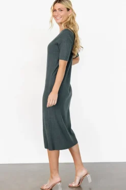 Baltic Born Alicia Ribbed Midi Dress | Dusty Jade