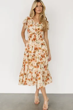 Baltic Born Aliyah Midi Dress | Coral Floral