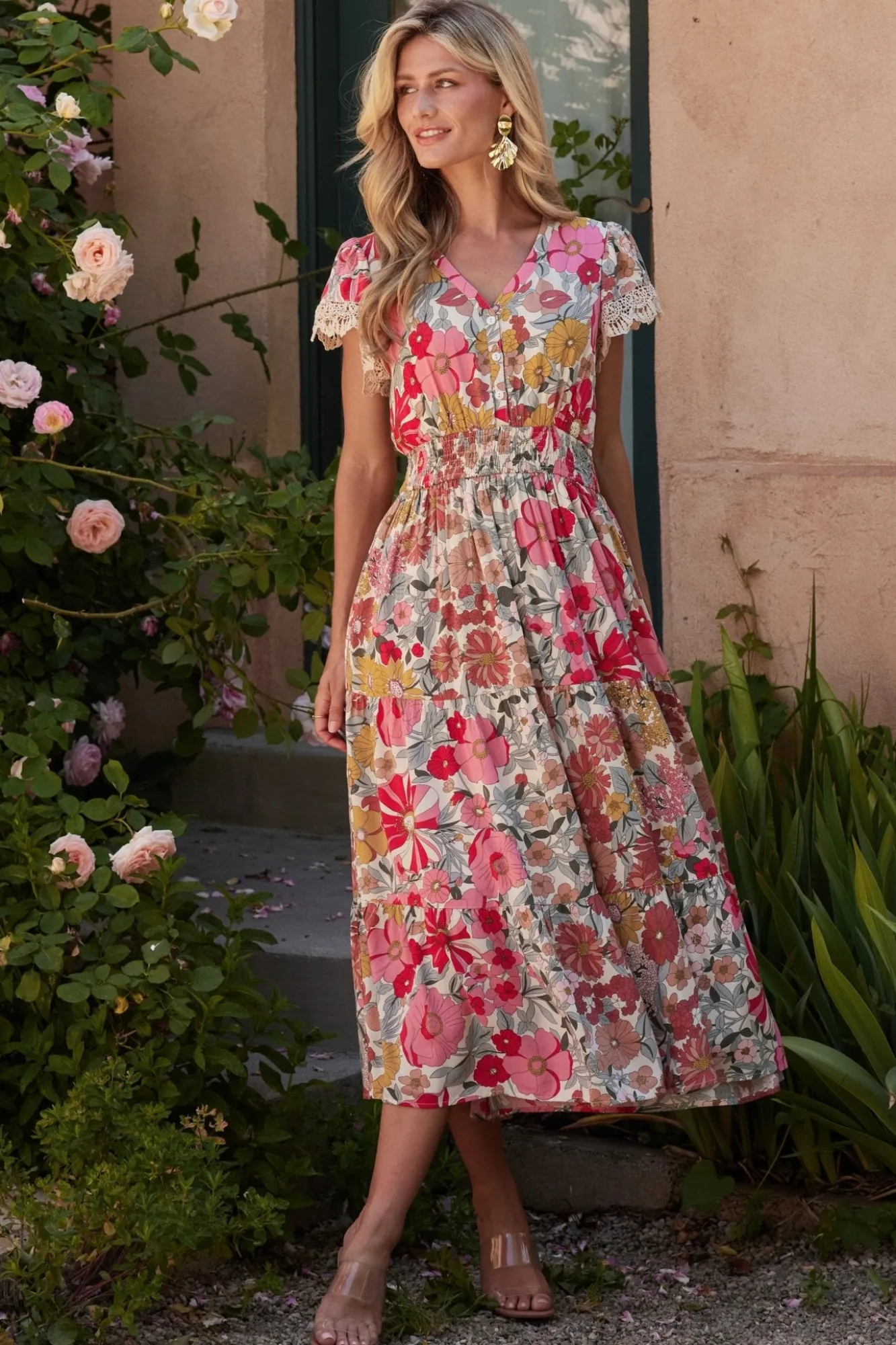 Baltic Born Aliyah Midi Dress | Cream Multi Floral