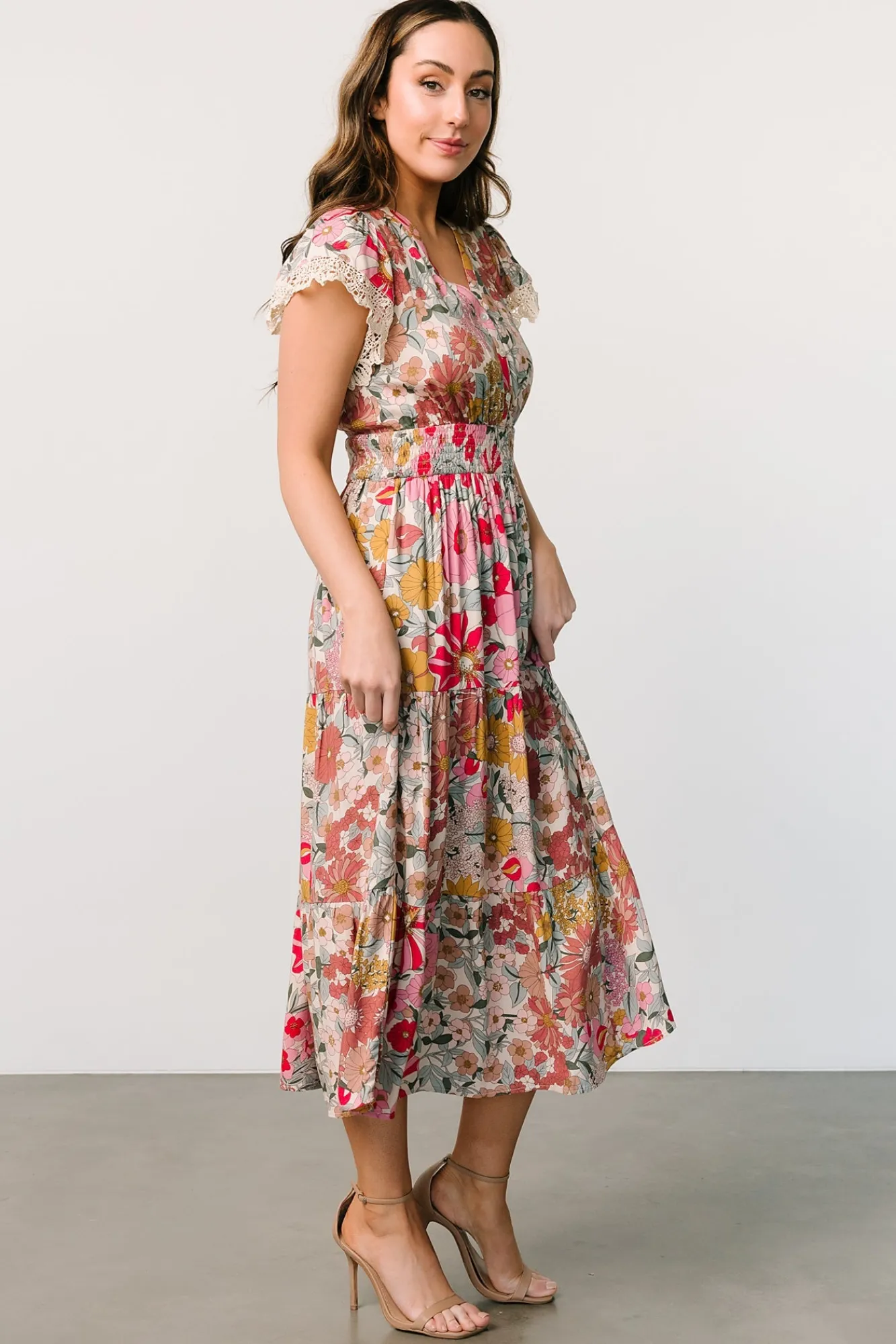 Baltic Born Aliyah Midi Dress | Cream Multi Floral
