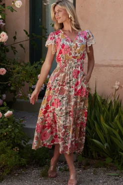 Baltic Born Aliyah Midi Dress | Cream Multi Floral